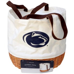 basket tote with printed Penn State Athletic Logo